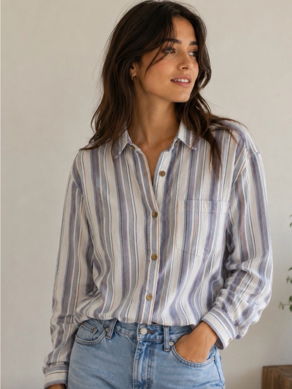 Roots Multicolor Striped Button Down Shirt
